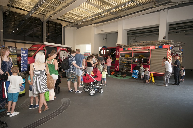 the fire engine inside the gallery